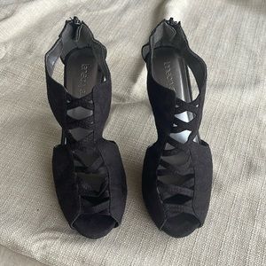 black suede sandal